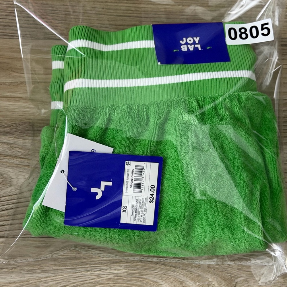 JoyLab Women's High Rise Terry Shorts,  XS - Bright Green - Picture 10 of 10